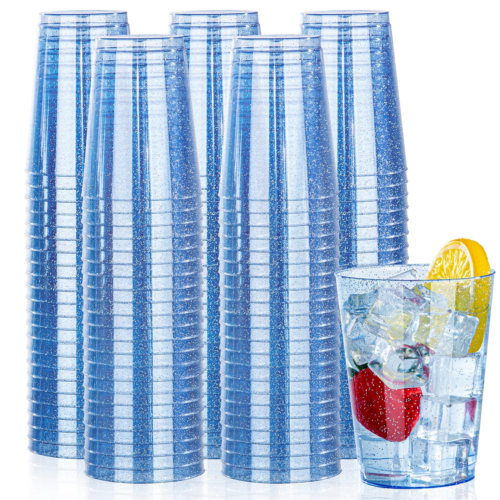 DaYammi 200 Pack Silver Plastic Cups 10 Oz Clear Plastic Cups Silver Rimmed Disposable Wine Glasses Heavy Duty Disposable Tumblers Drinking Cocktail Glasses for Party Wedding — Amazon image 17