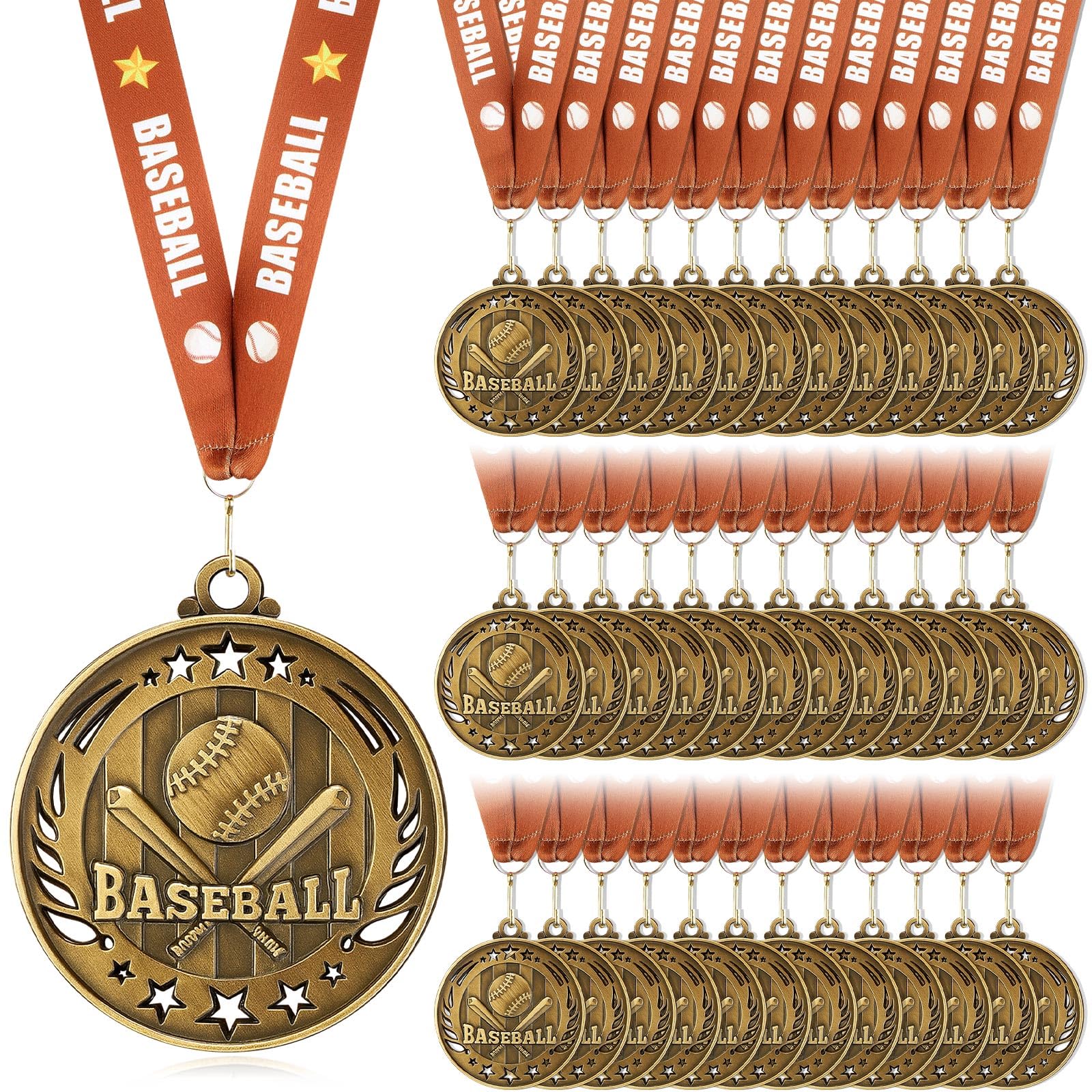 Bulk 2" Gold Metal Medals (12/36 Pack) for Multi-Sport Awards and Trophies