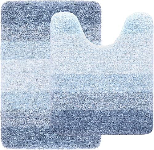 Miniatura 1 de Arotive Alfombras de baño de microfibra y alfombras de inodoro en forma de U, tamaño de alfombra de baño 30 x 20 pulgadas y alfombras de inodoro de