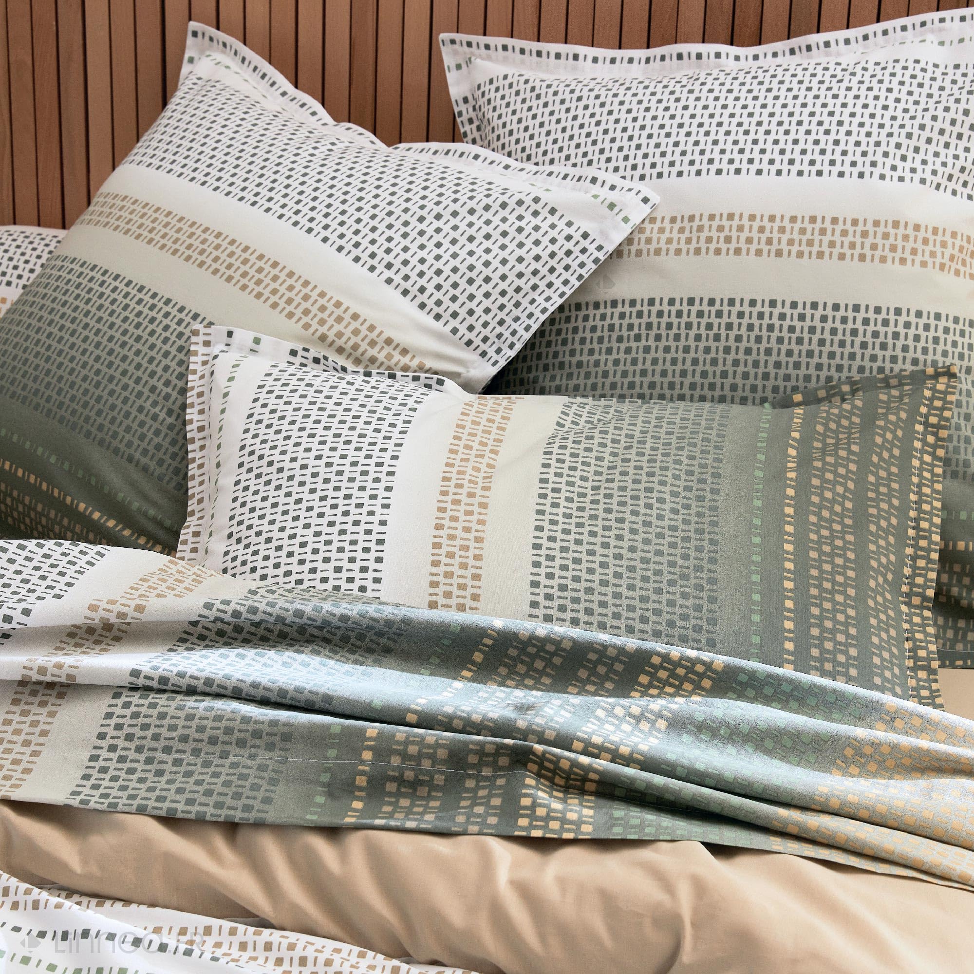 Linnea Drap Plat 280x310 cm 100% Coton Niagara Vert Kaki
