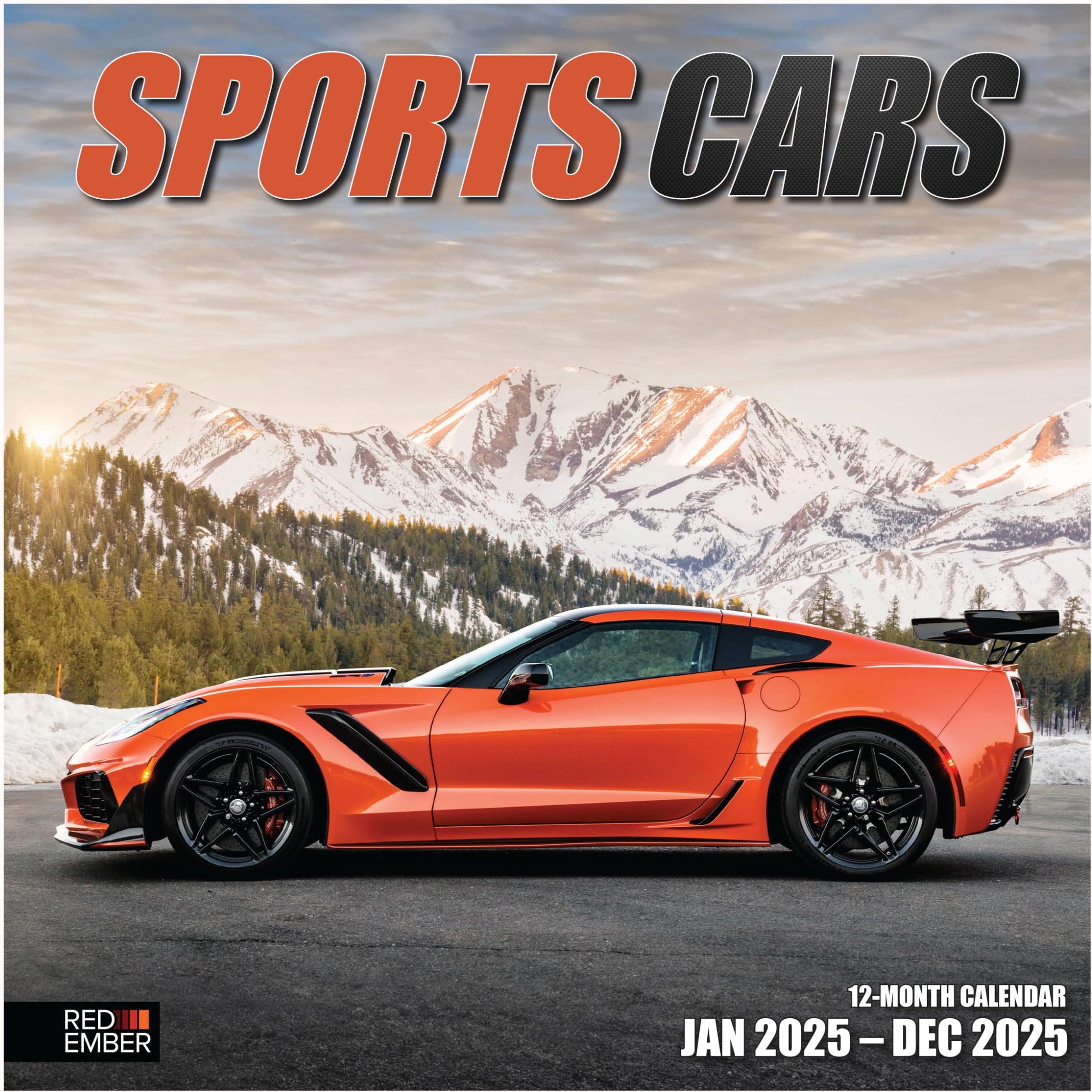 Sports Cars 2025 Wall Calendar 12 Month | 12" x 24" Open | Thick & Sturdy Paper | Giftable | Calendar 2025