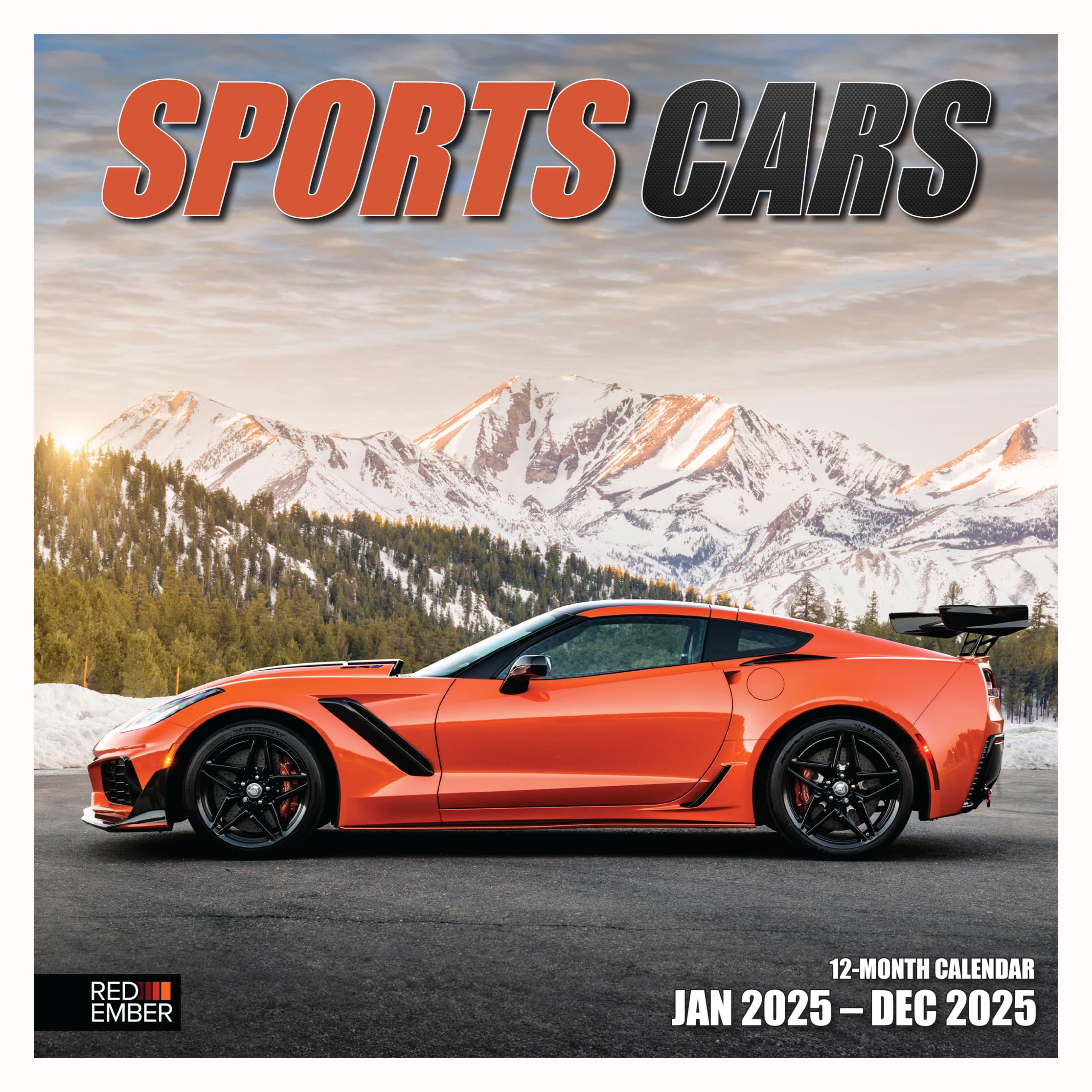 Sports Cars 2025 Wall Calendar 12 Month | 12" x 24" Open | Thick & Sturdy Paper | Giftable | Calendar 2025