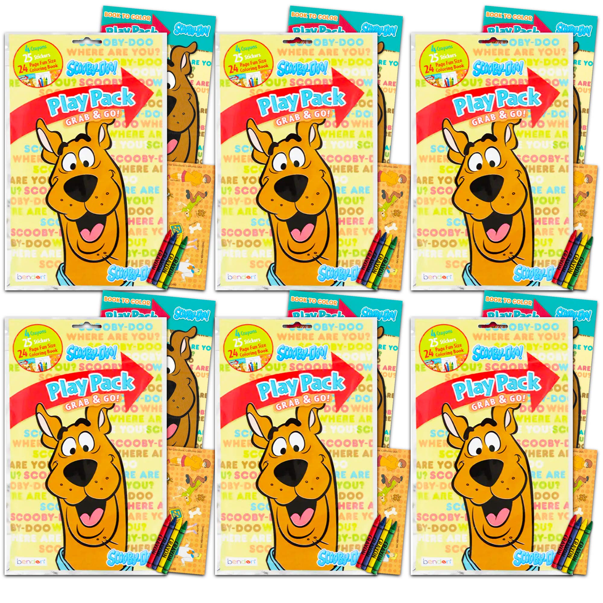 Buy Scooby Doo Party Favors Pack Bundle of 6 Scooby Doo Play Packs Filled with Stickers