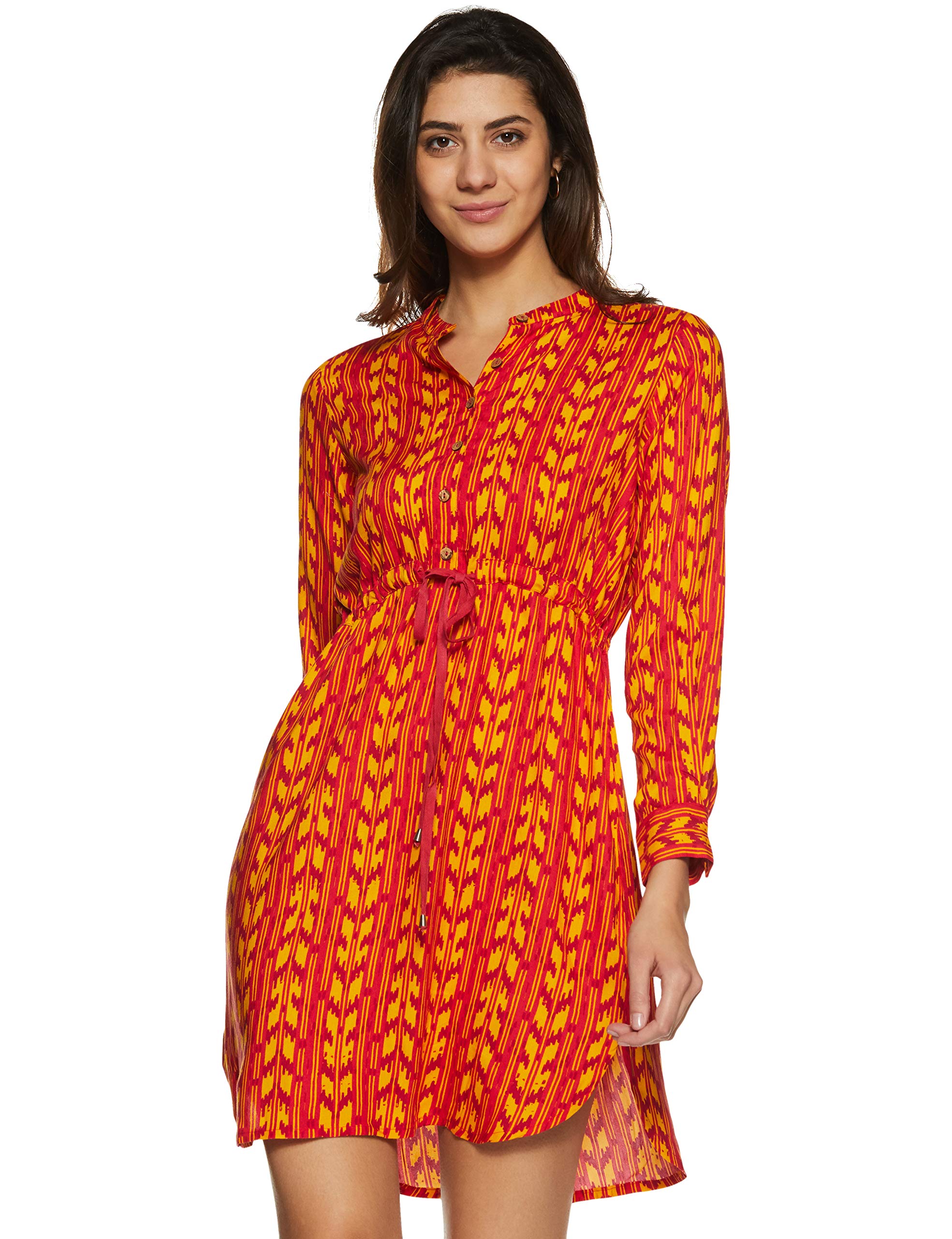 global desi Women's Rayon A-Line Mini Dress