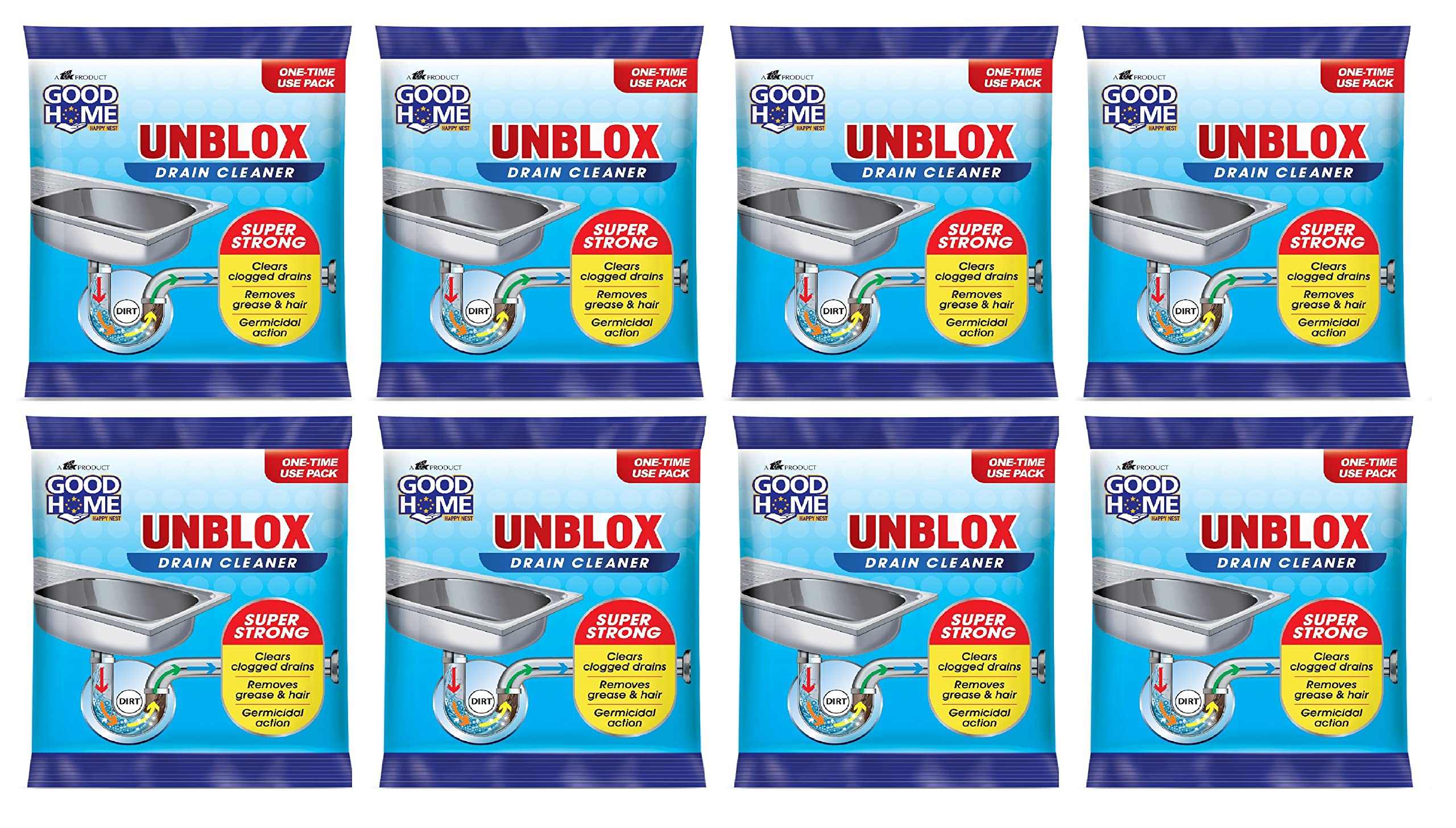 Good Home Unblox Drain Cleaner Effective Sink Cleaner, Drain Blockage Remover, Drain Pipe Cleaner(Pack of 8) (B09MFD1J56) Amazon Price History, Amazon Price Tracker
