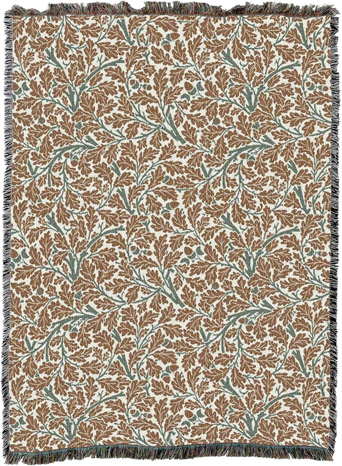 Pure Country Weavers William Morris Oak Tree Bark Blanket - Arts & Crafts - Gift Tapestry Throw Woven from Cotton - Made in The USA (72x54)