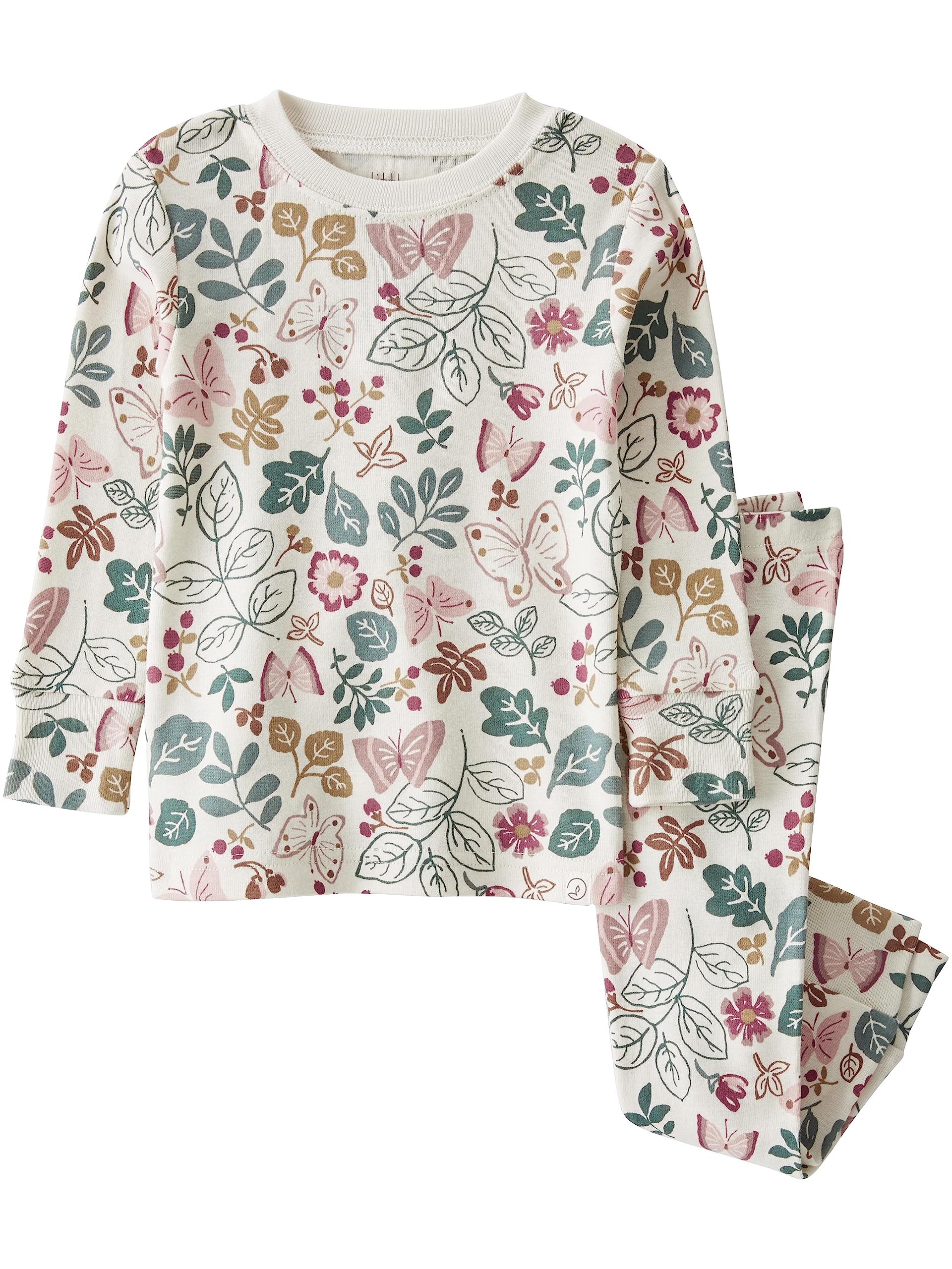 little planet by carter's Baby Girl's Organic Cotton 2-Piece Pajama Sets, Butterflies, 18 Months
