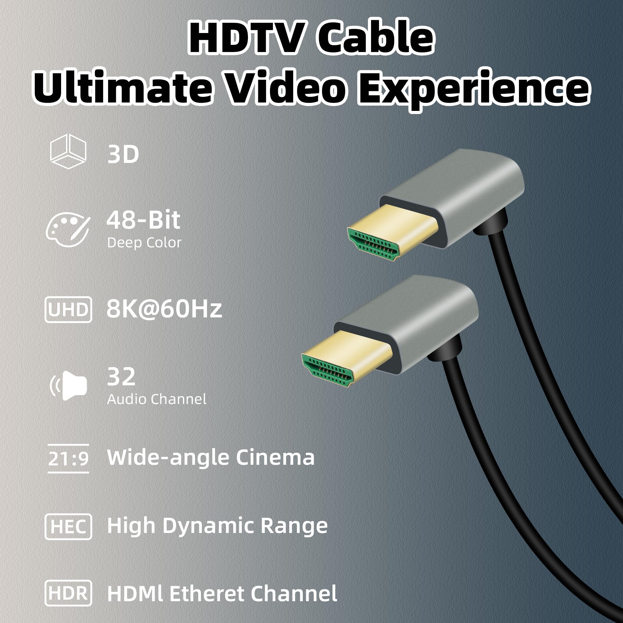RIIEYOCA Adattatore HDMI maschio a femmina, 90 gradi, angolo sinistro