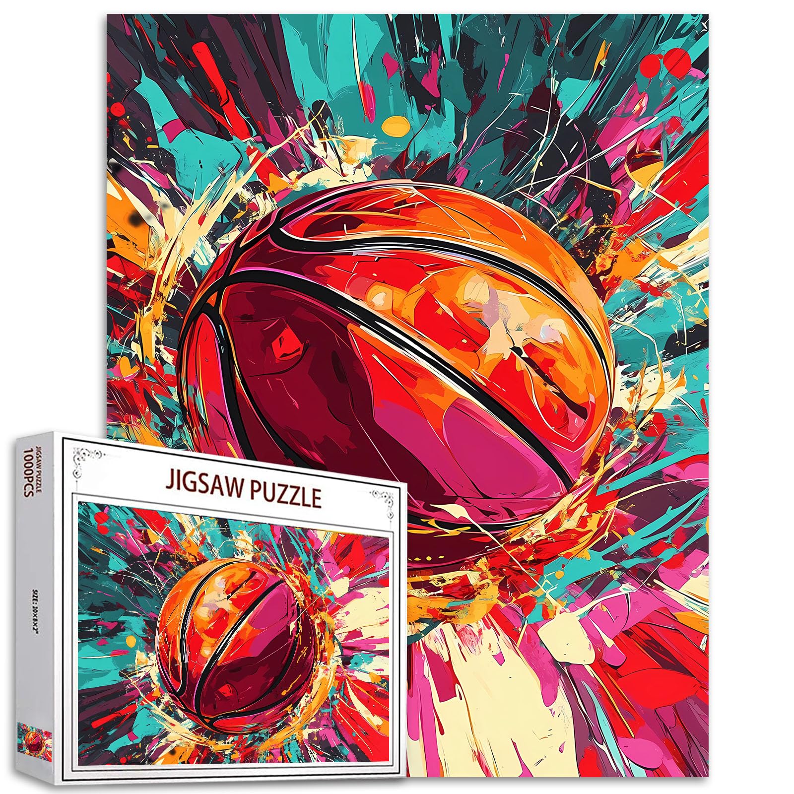 American Football 1000 Piece Jigsaw Puzzles for Adults and Children Rugby Graffiti Puzzles Doodle Art Puzzle Challenging Family Activity Games Colorful DIY Craft Puzzle Home Decor Gifts — image 1