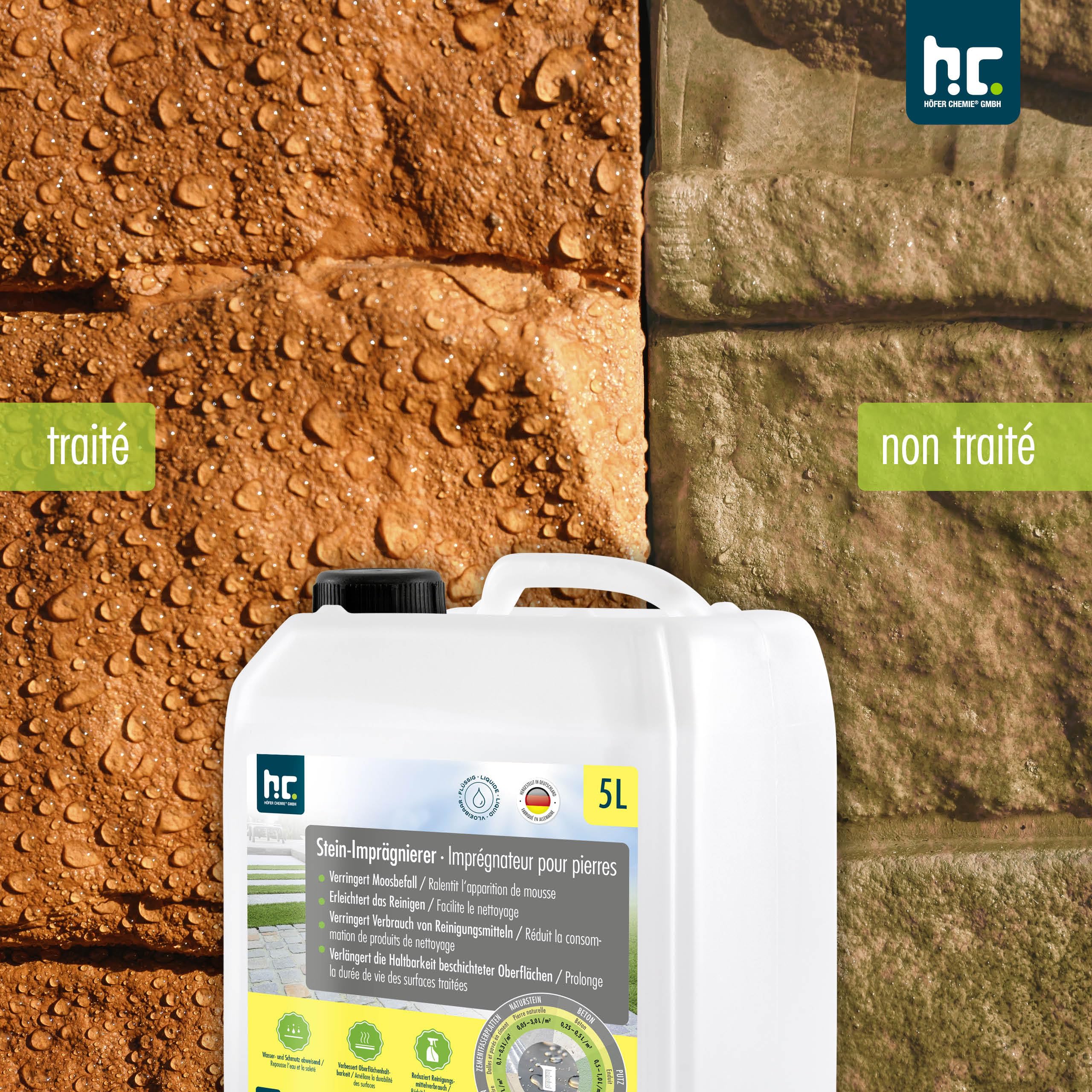 Höfer Chemie 5 L Imperméabilisant pour Pierre - Effet Perlant