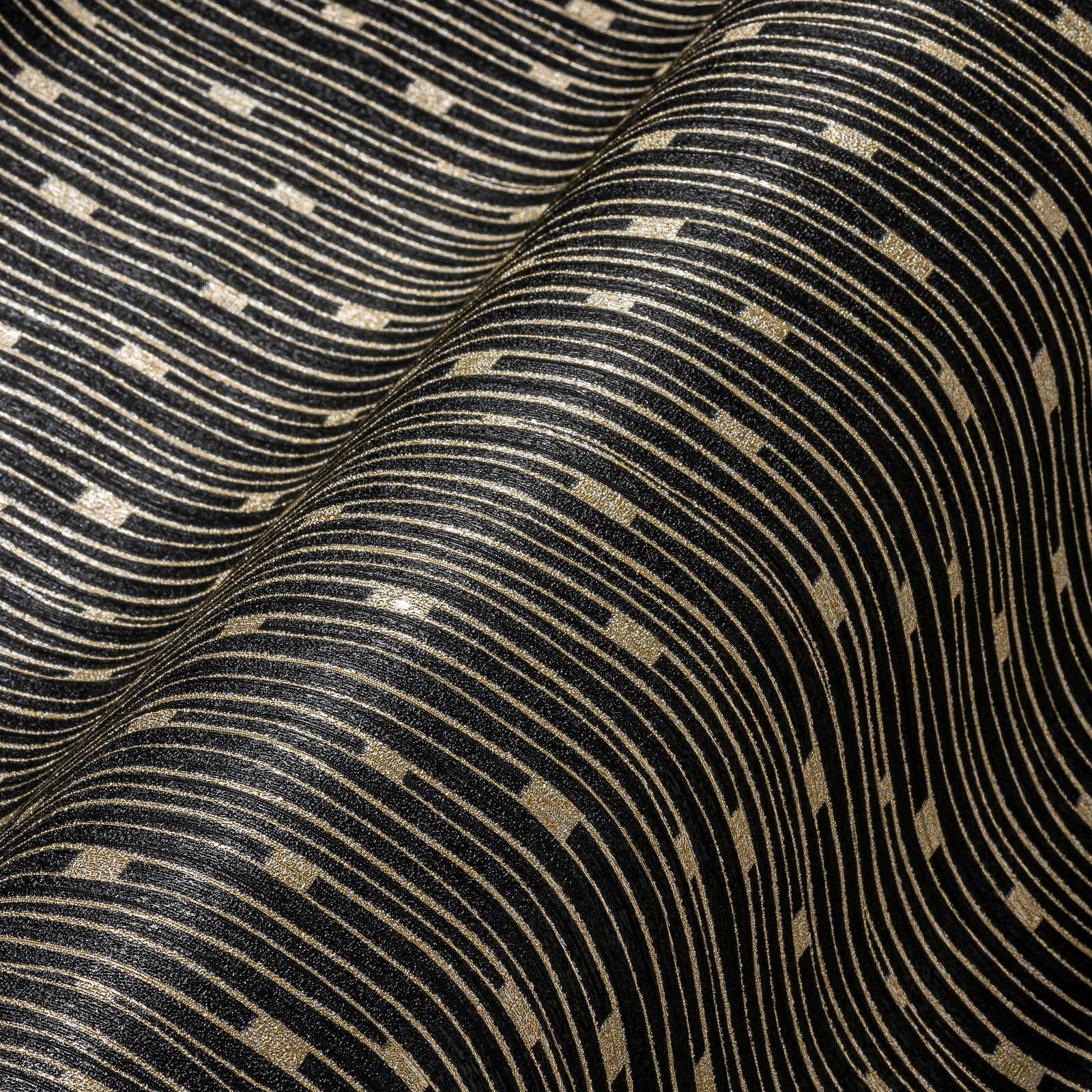 A.S. Création The Bos 388224 Modern Striped Wallpaper Black Gold 10.05 m x 0.53 m Made in Germany
