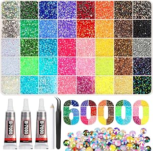 Artdone 60000Pcs Resin Rhinestones 3mm Jelly AB 40Colors Bedazzling Kit