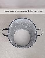 Vista 8 de QUEENLALA Cesta de almacenamiento grande, cesta de lavandería, baño, decoración del hogar, cesta de almacenamiento redonda plegable, para niños