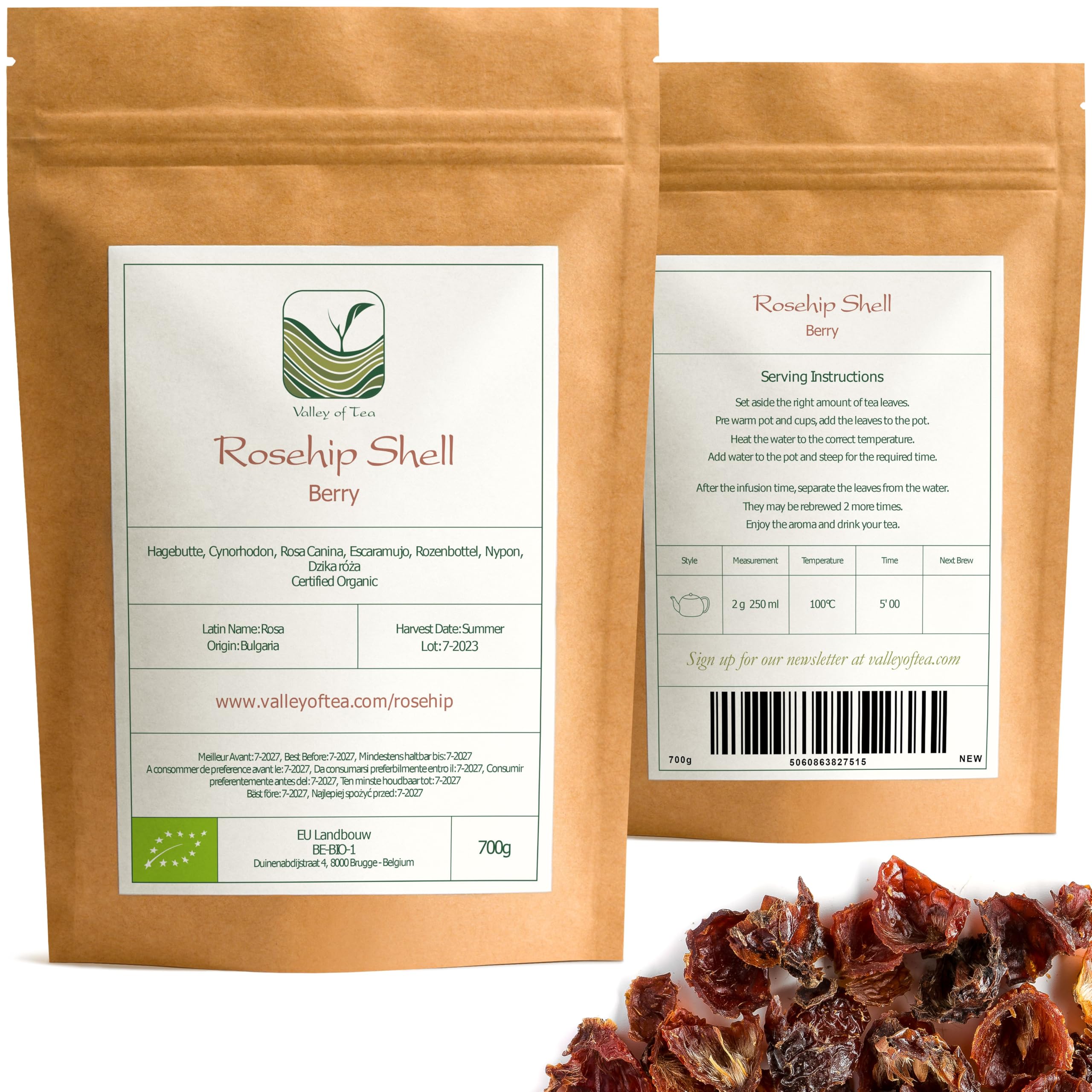 Rosa Canina Tisana Biologico Sfusa - Frutto Intero Essiccato | bacche intere dal gusto acidulo e fruttato ideali per un infuso caldo o freddo tutto l'anno