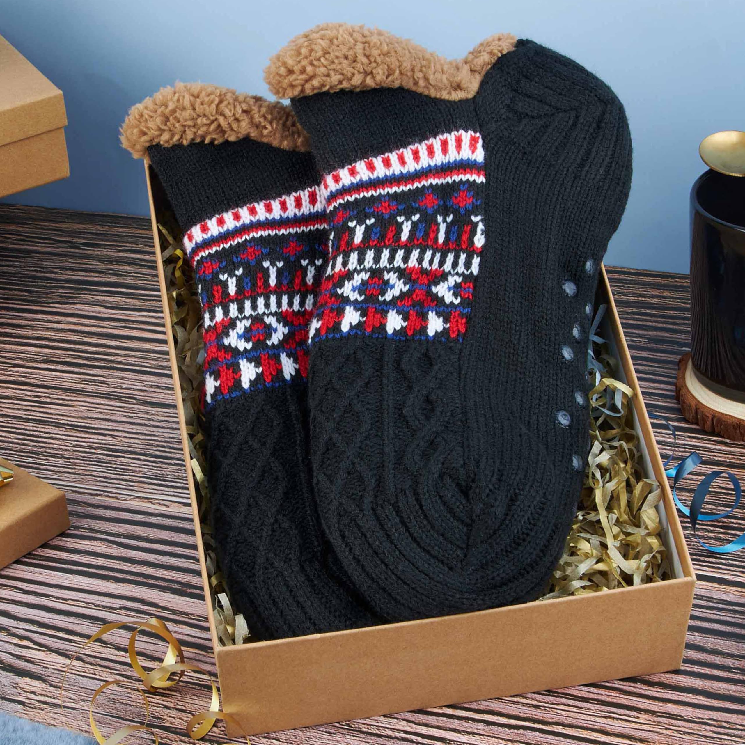 CityComfort Calcetines Hombre Invierno, Calcetines de Andar por Casa Antideslizantes, Regalo para Hombre y Adolescente