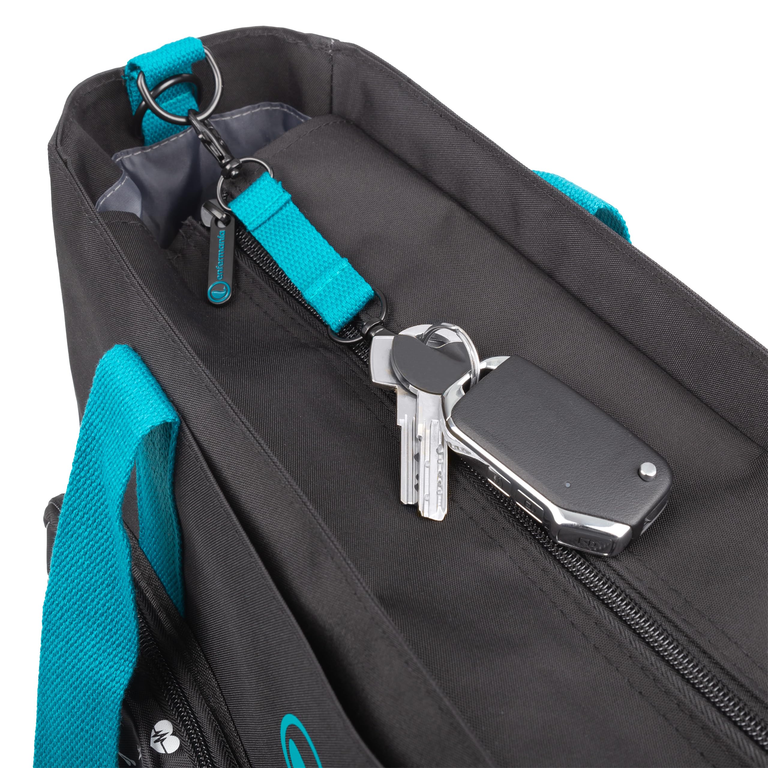 BOLSO Pflegetasche | Black Collection | schwarz-türkis Muster