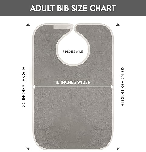 Miniatura 2 de Utopia Towels Paquete de 3 baberos unisex de alta calidad para adultos, para mujeres mayores, hombres, babero impermeable para comer, ajustable y