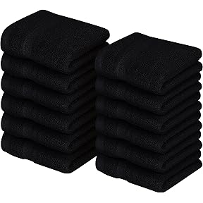 Utopia Towels [6 Pack Premium Hand Towels Set, (16 x 28 inches) 100% Ring Spun Cotton, Ultra Soft and Highly Absorbent 600GSM Towels for Bathroom, Gym, Shower, Hotel, and Spa (Black)