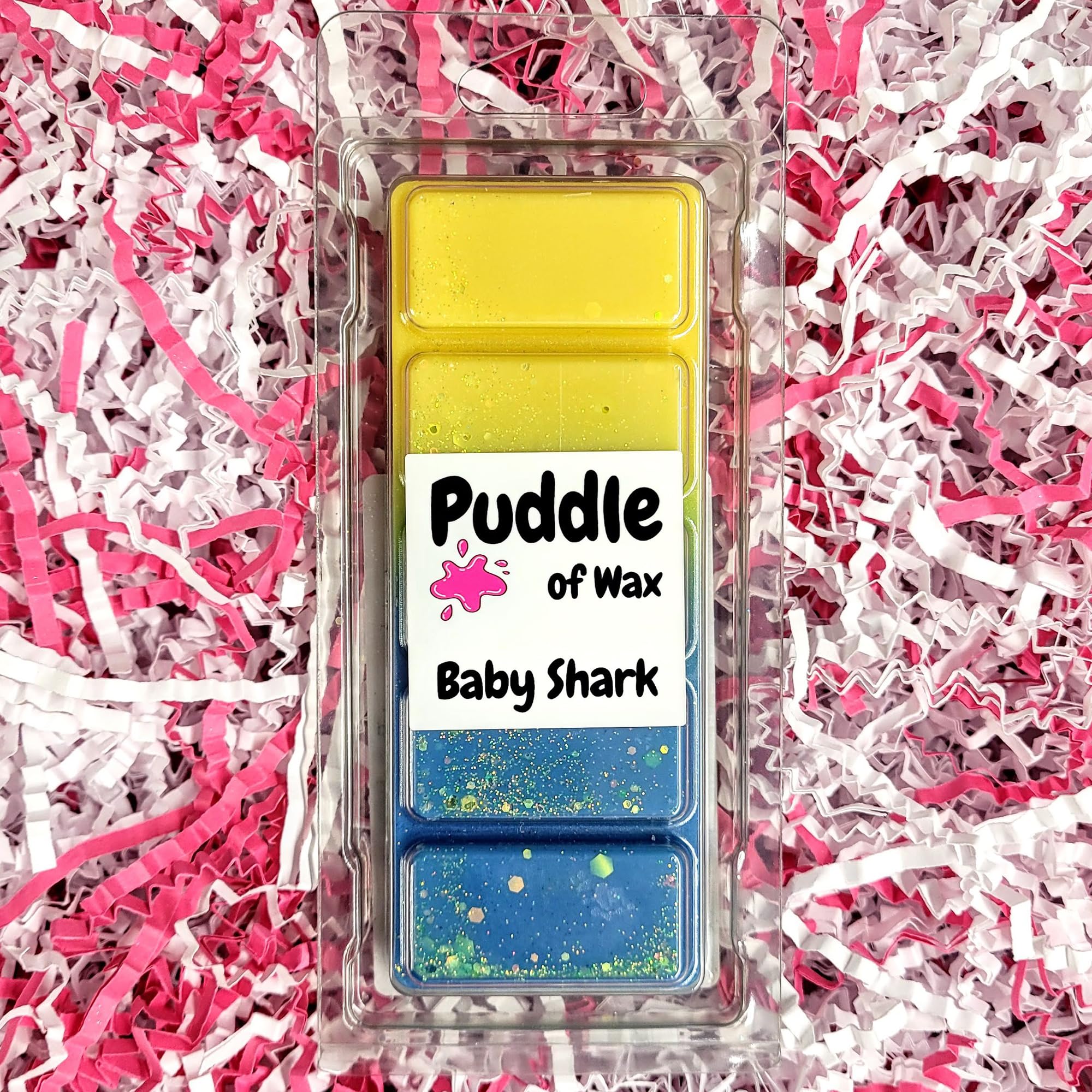 Puddle of Wax - Baby Shark Soy Wax Melt Snap Bar - 50g - Fruity Scent - Vegan Friendly - Made in the UK