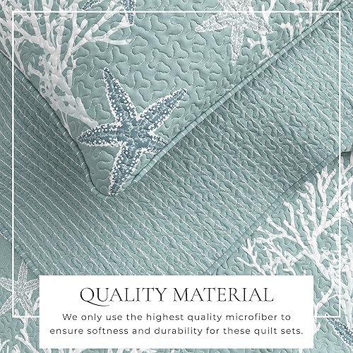 Miniatura 2 de Great Bay Home Juego de colcha costera de cama individualextra grande, colcha costera de verano con funda, juego de edredón reversible de 2 piezas