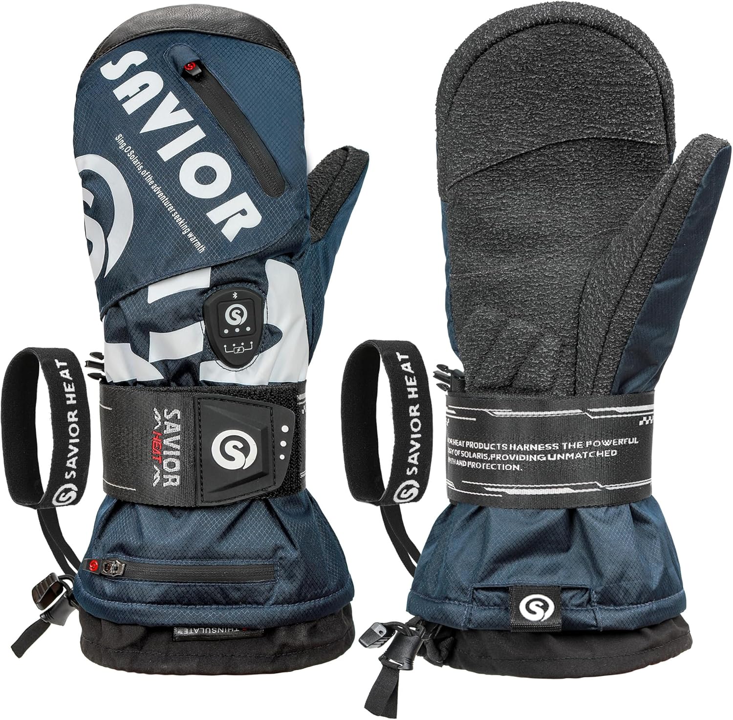 SAVIOR HEAT Heated Mittens for Snowboarding,Heated Ski Gloves for Men Women,Kevlar Palm, 3M Thinsulate, Waterproof, App-Controlled Heating, Winter Sports