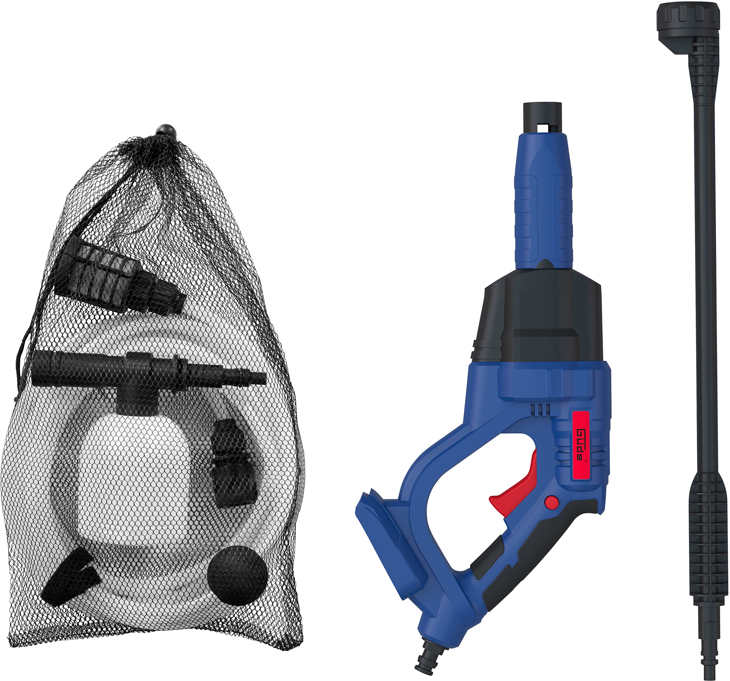 Güde Limpiador a presión con batería DR 18-0 (18 V, Easy Energy Exchange, presión máxima de 22 Bar, 120 l/h de Volumen máximo, Boquilla multifunción de 6 vías, autocebante, sin batería ni Cargador)