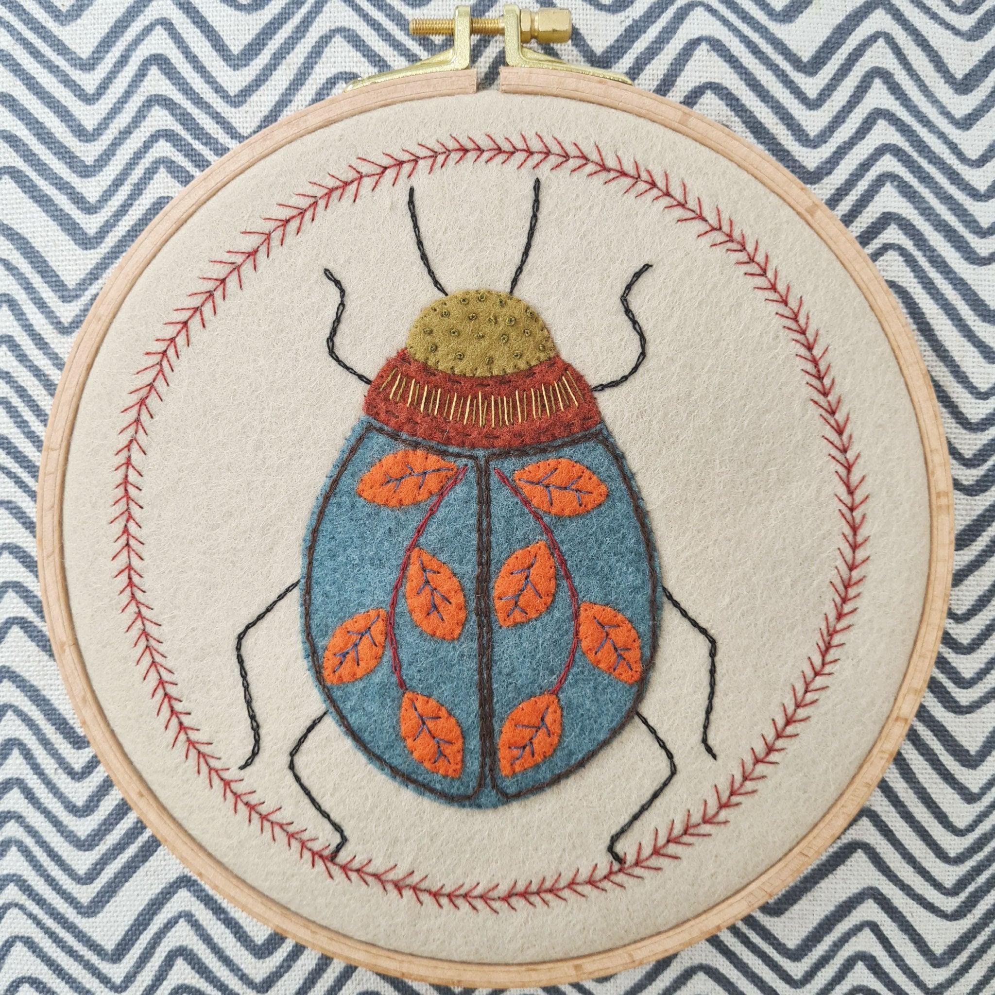 Corinne Lapierre Beetle Felt Appliqué Hoop Kit