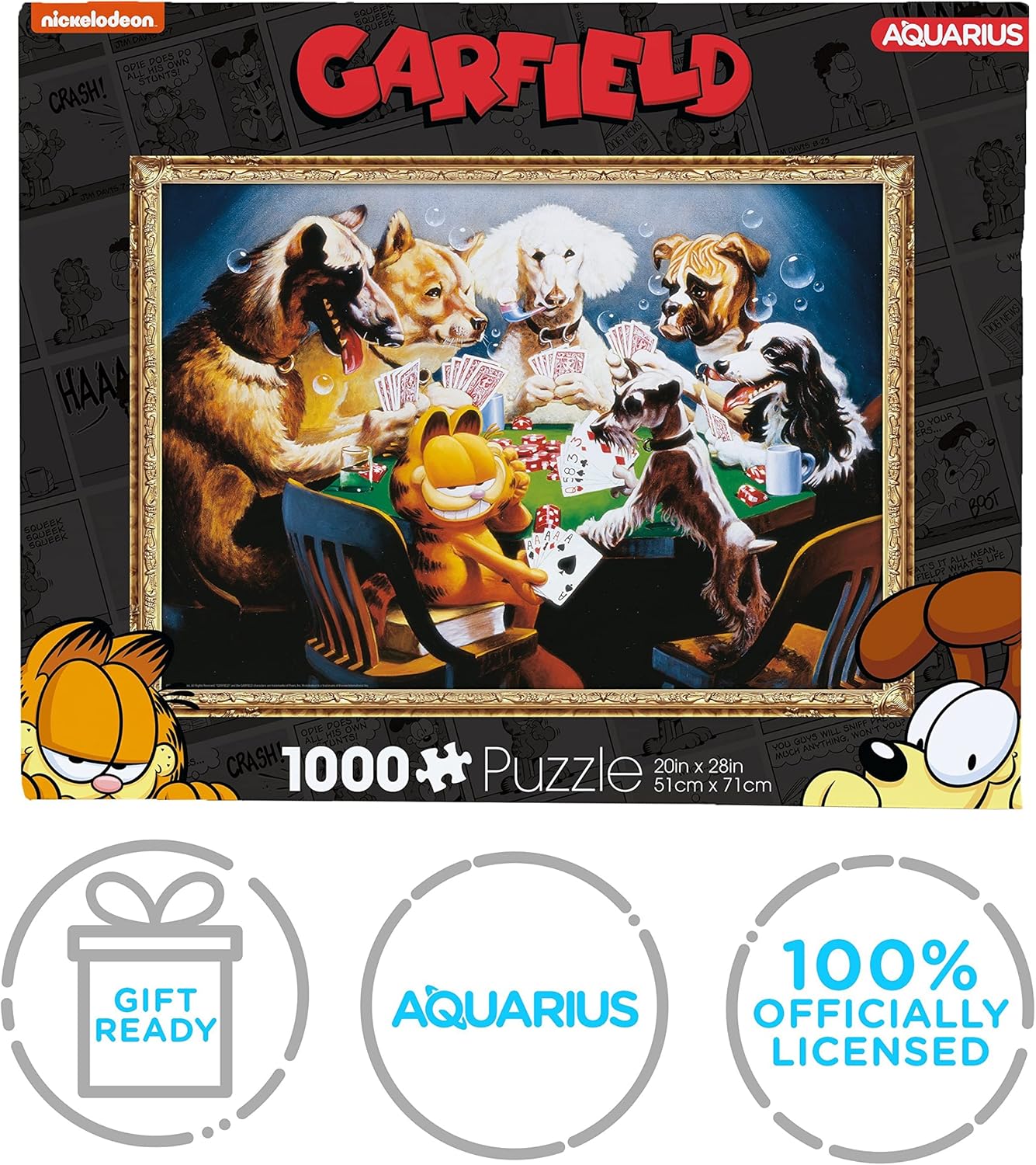 AQUARIUS Garfield Bold Bluff Puzzle (1000 Piece Jigsaw Puzzle) - Garfield Merchandise & Collectibles - Glare Free - Precision Fit - Virtually No Puzzle Dust - 20 x 28 Inches,65412