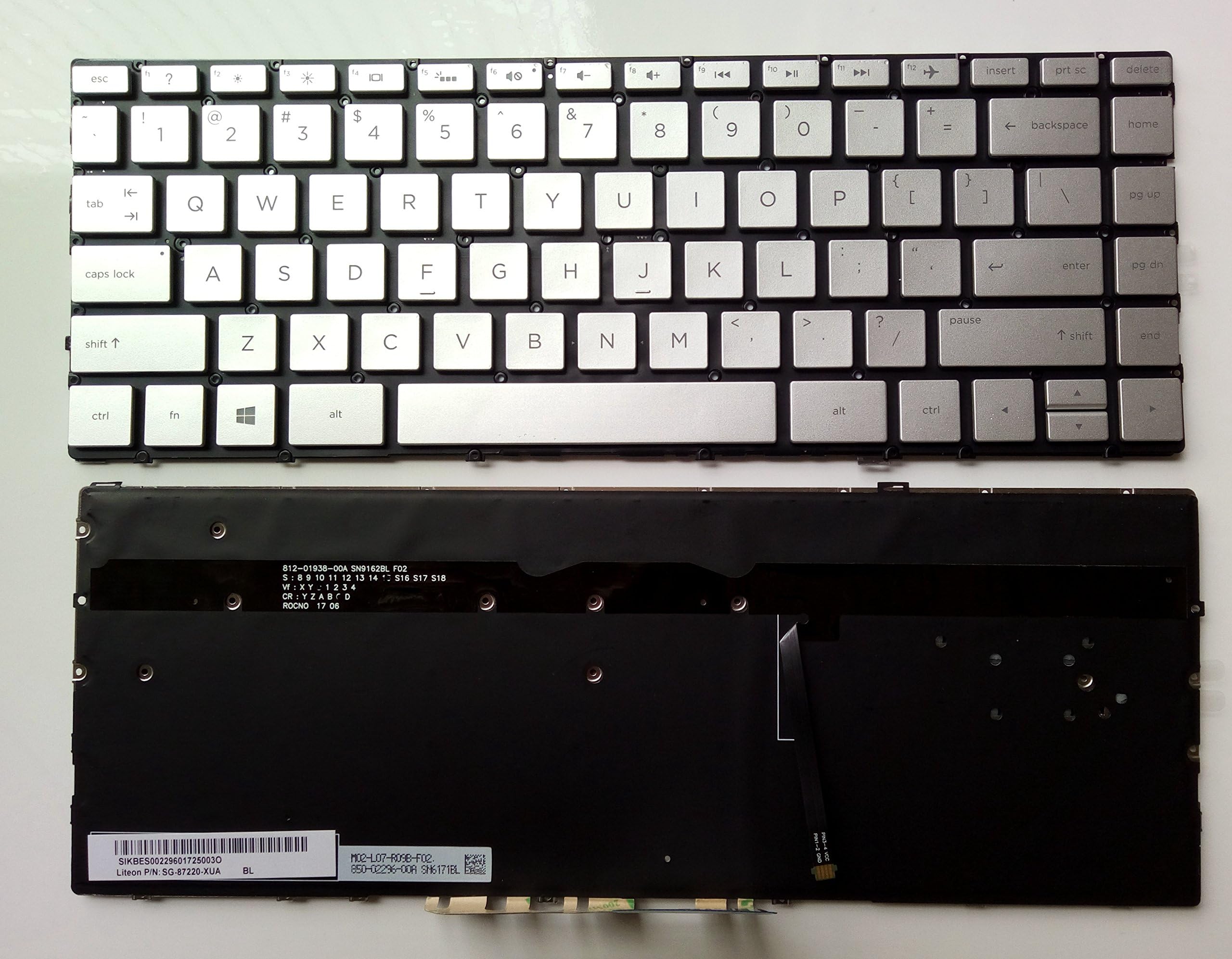 EJTONG New for HP Spectre x360 13-w 13t-w 13-w000 Series 13-w010ca 13-w020ca 13-W030ca 13-w013dx 13-w014dx 13-w023dx 13-w053nr 13-w063nr 13-w020tu 13-w012tu Silver Keyboard US Backlit