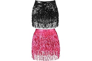 Girls Black Fedora Hat & Tassel Skirt Set