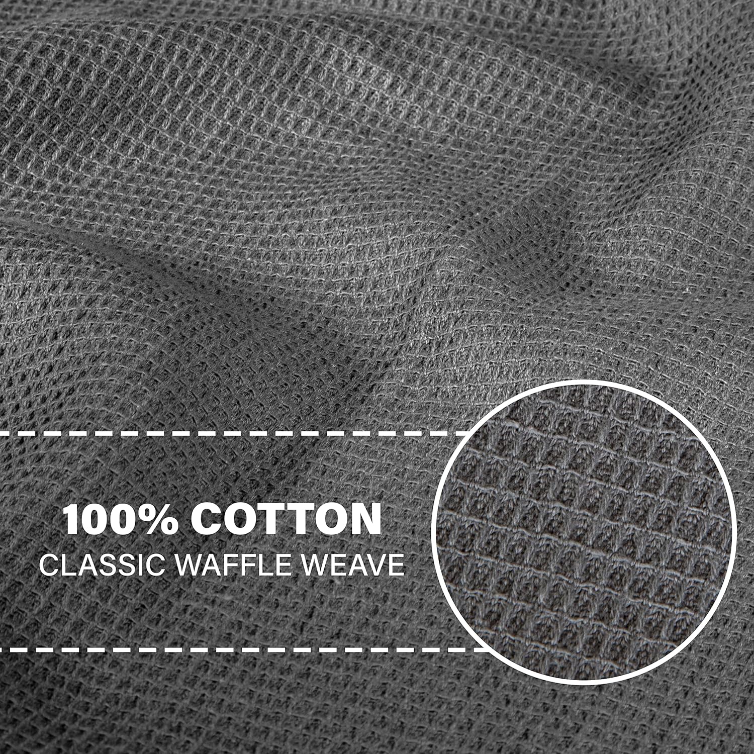 Ultra Absorbent Kitchen Towels, 100% Cotton Gray Kitchen Towels Set of 6 - Hand Towels for Kitchen, Dish Cloths for Washing Dishes, Kitchen Towels and Dishcloths Sets