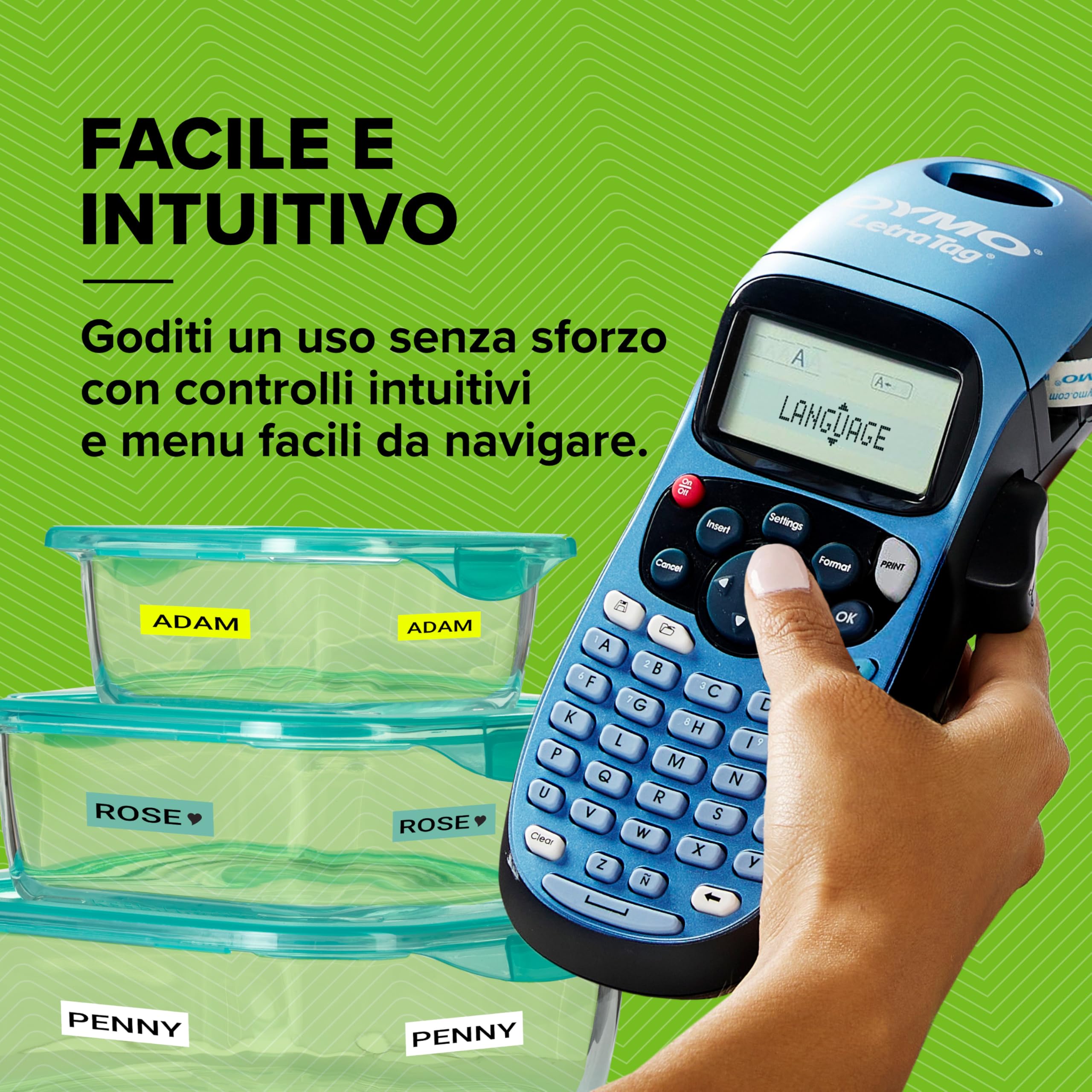 DYMO LetraTag LT-100T Etichettatrice palmare con tastiera ABC e display LCD 13 caratteri