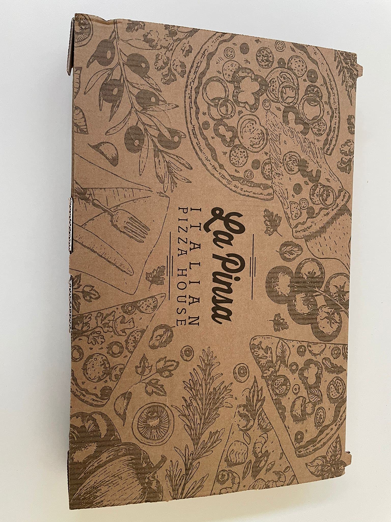 Caja de pizza de 36 cm x 23 cm x 3,9 cm, la Pinsa Italian Pizza, Box para bandeja para hornear 70 unidades
