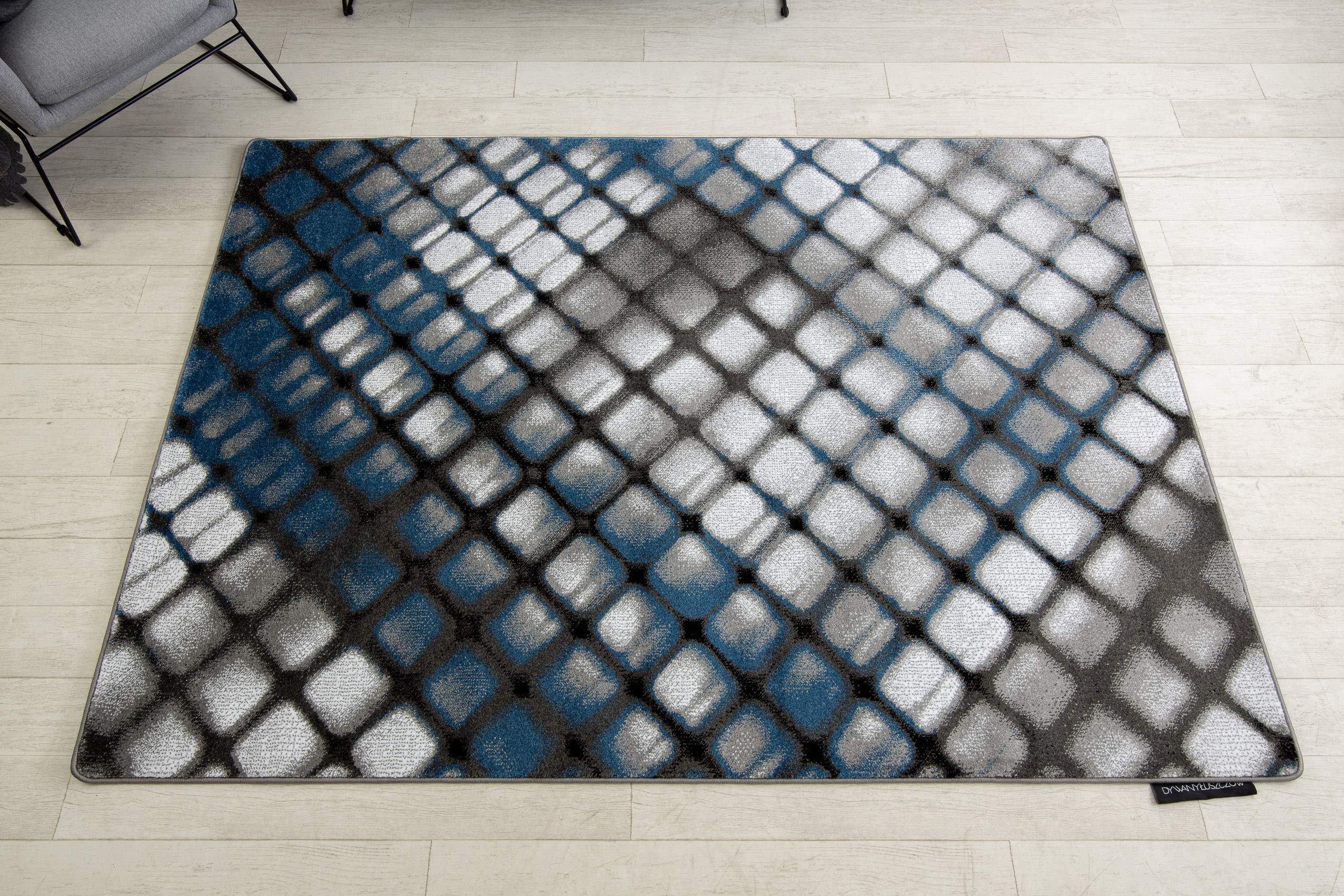 Dywan INTERO Reflex 3D kratka niebieska 160 x 220 cm niebieski