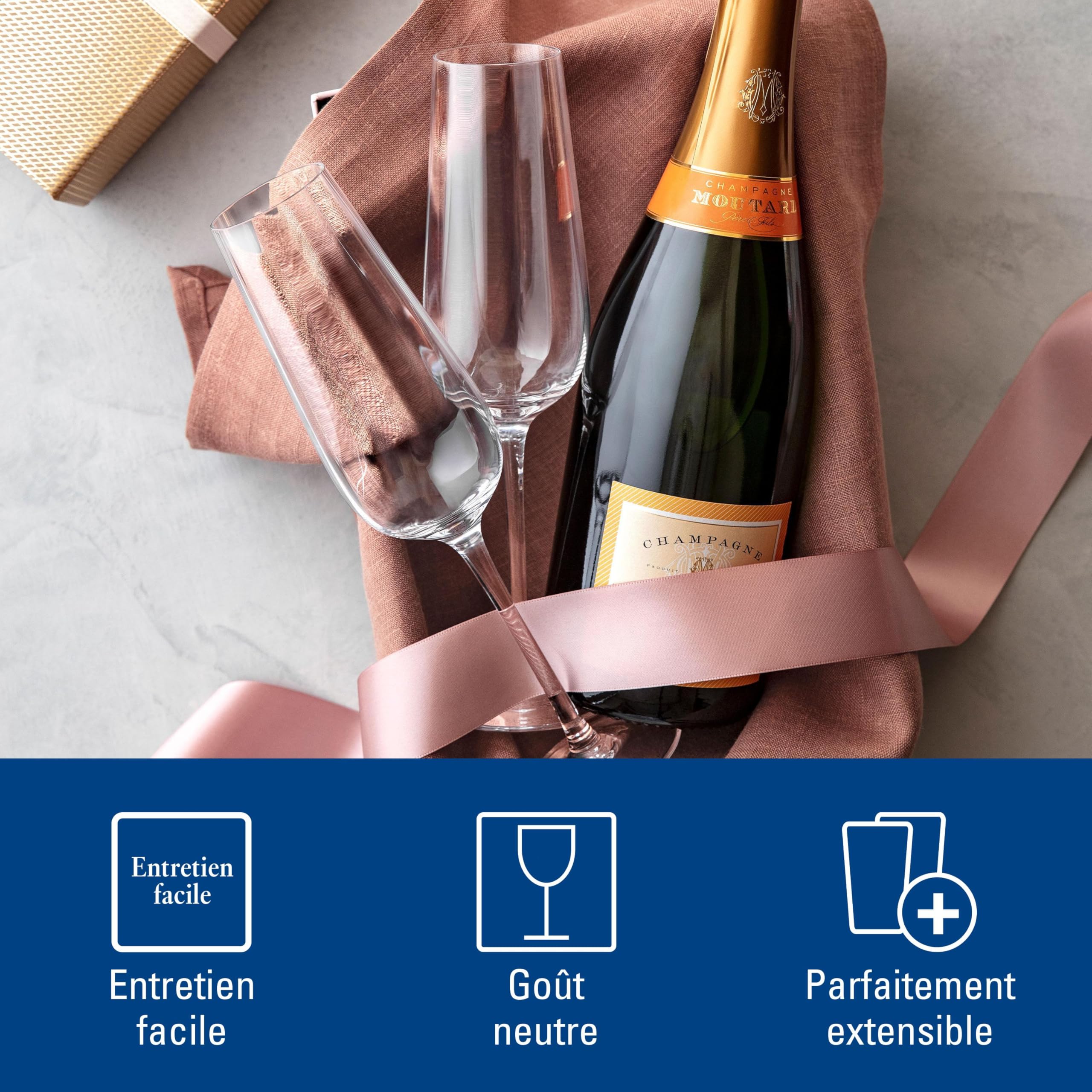 Villeroy & Boch - Rose Garden flûte à champagne, ensemble de 4 pièces, 120 ml, cristallin