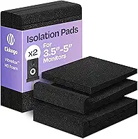 Par de Almofadas de Isolamento para Monitores de Estúdio Espuma Acústica Premium Ideal para Alto-falantes de 3-4.5 Polegadas Melhorada com Espuma Vibredux HD para Isolamento Superior