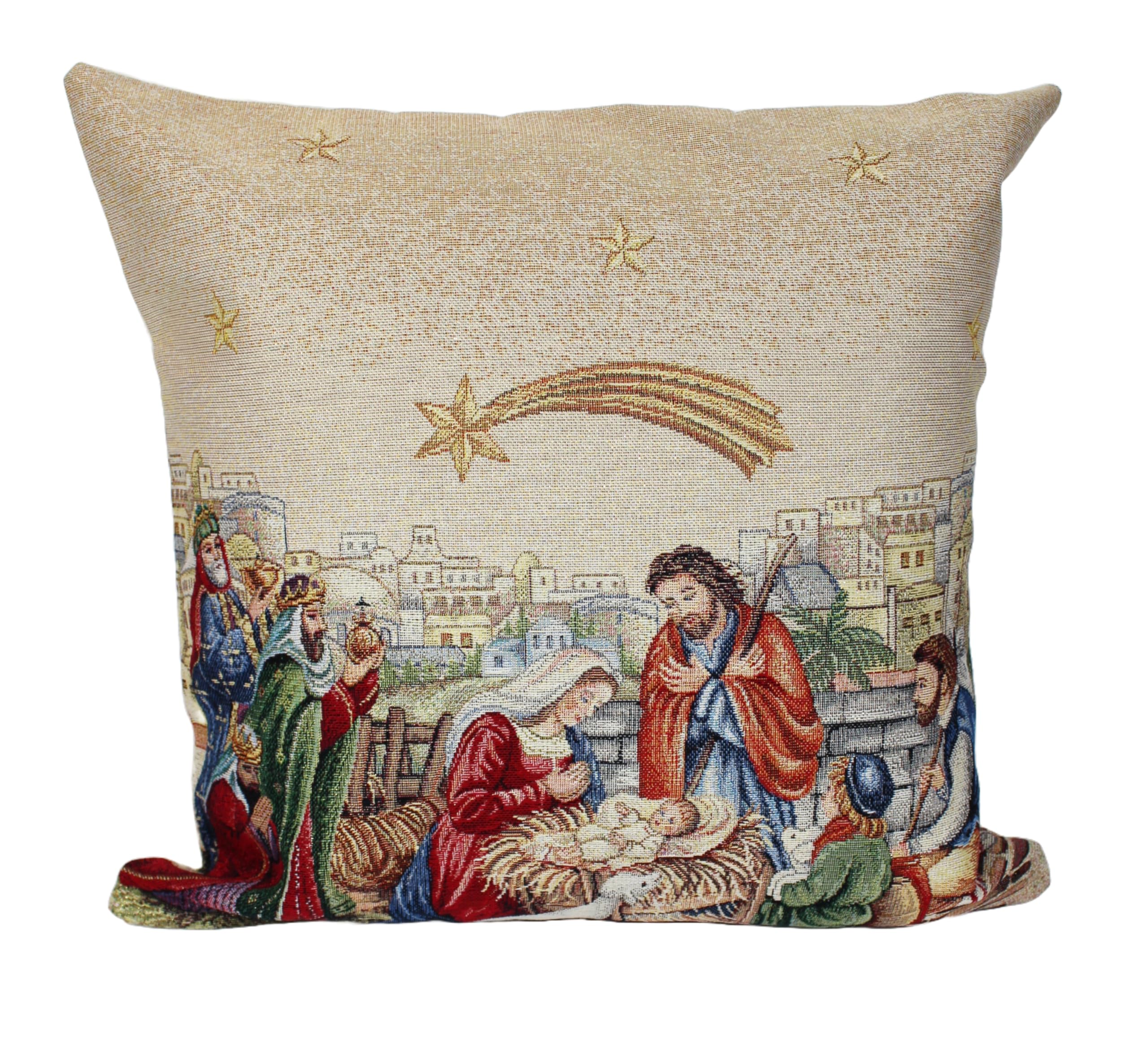 Peggy Wilkins Multicolour Jerusalem Christmas Tapestry Style Complete Cushion - 45Cm X 45Cm