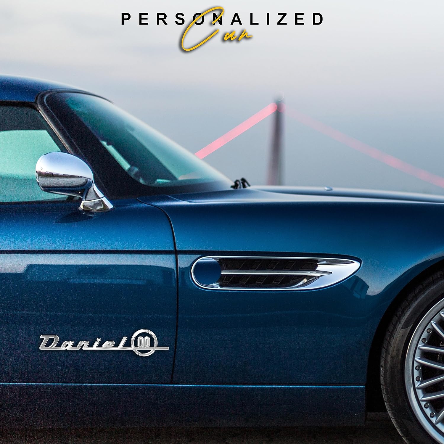 Custom Car Emblem Gift for Cars Lovers, Personalized Vechicle Gifts Race Sign Truck Letter 3D Customized Badges for Boats Motorbike Side Rear Front Hood Trunk Door (Name & Number)