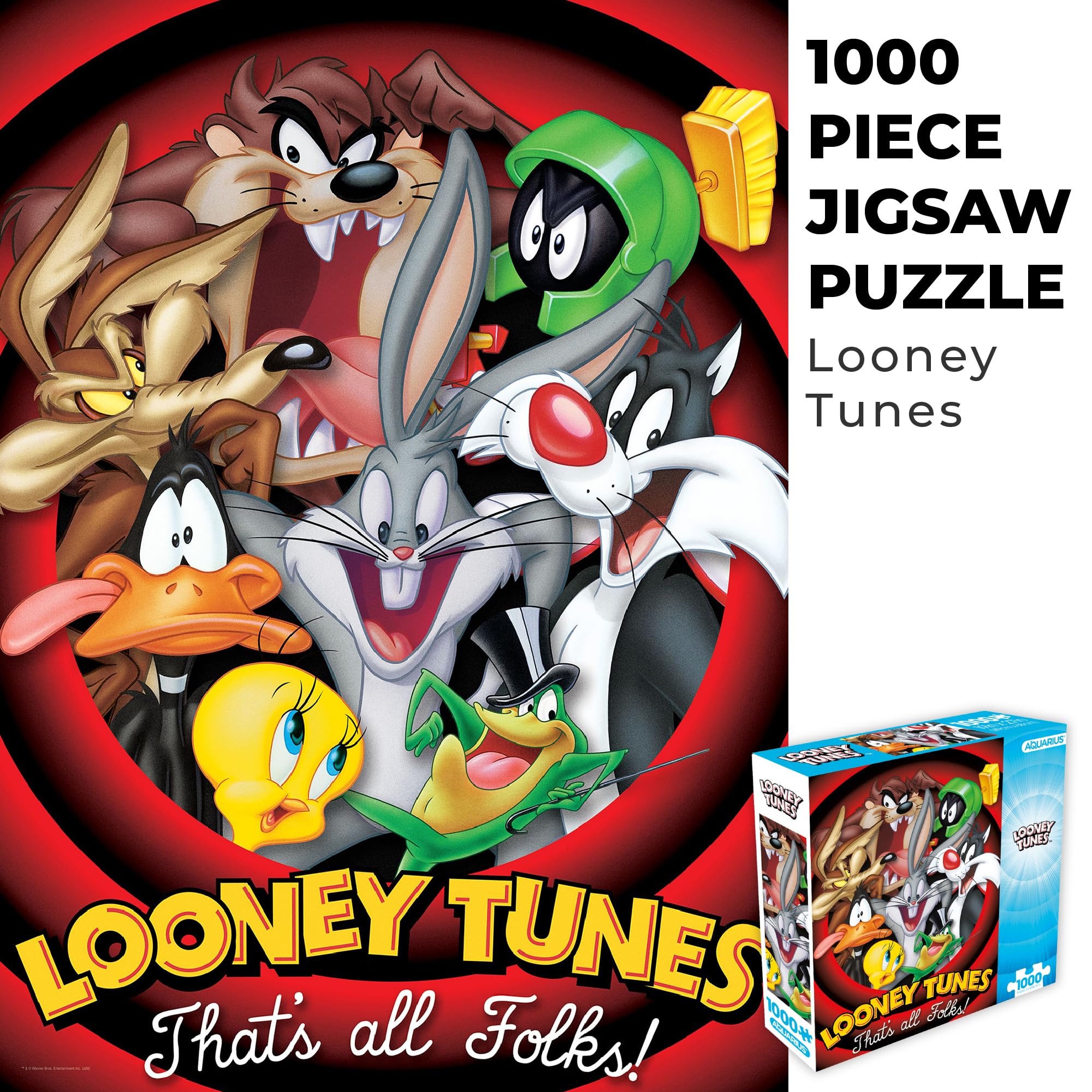 Aquarius Looney Tunes Puzzle, puzzle da 1000 pezzi, opere d'arte di All Folks, regalo per adolescenti, adulti e collezionisti
