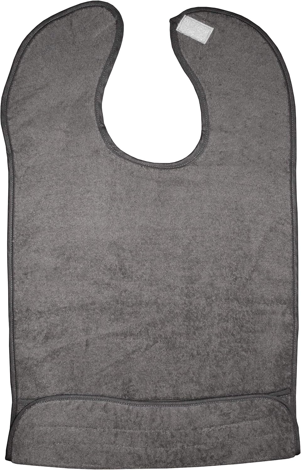 Rehabilitation Advantage Terrycloth Clothing Protector Bibs, Set of 10, Gray, Large