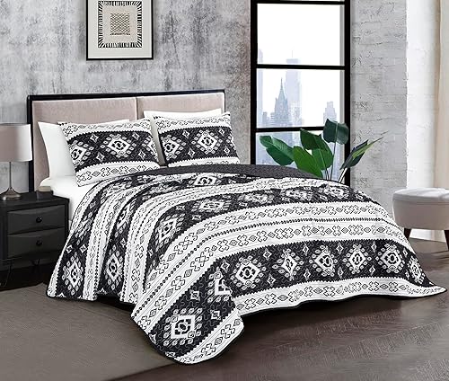 Chezmoi Collection Juego de ropa de cama de 3 piezas con estampado de microfibra para acampar al aire libre, cabaña de campo, cabaña de campo,