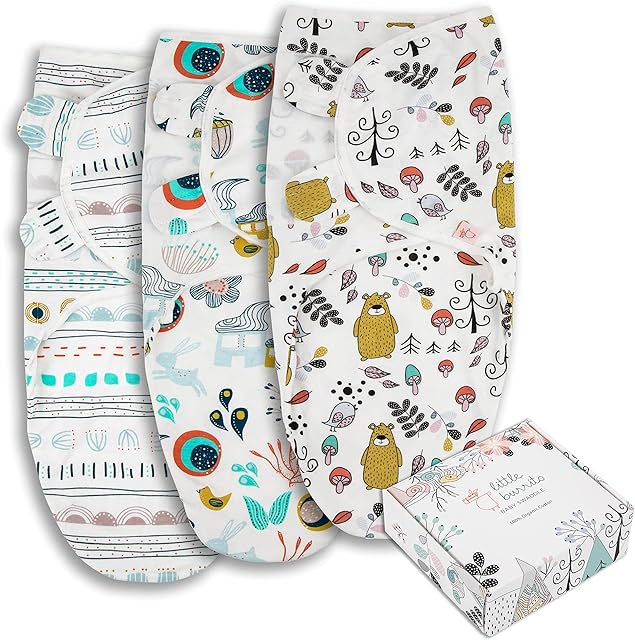 little burrito Swaddle Blanket 0-3 Months 100% Organic Cotton Baby Swaddle Wrap Baby Sleeping Bag Baby Blanket for Newborn Blanket