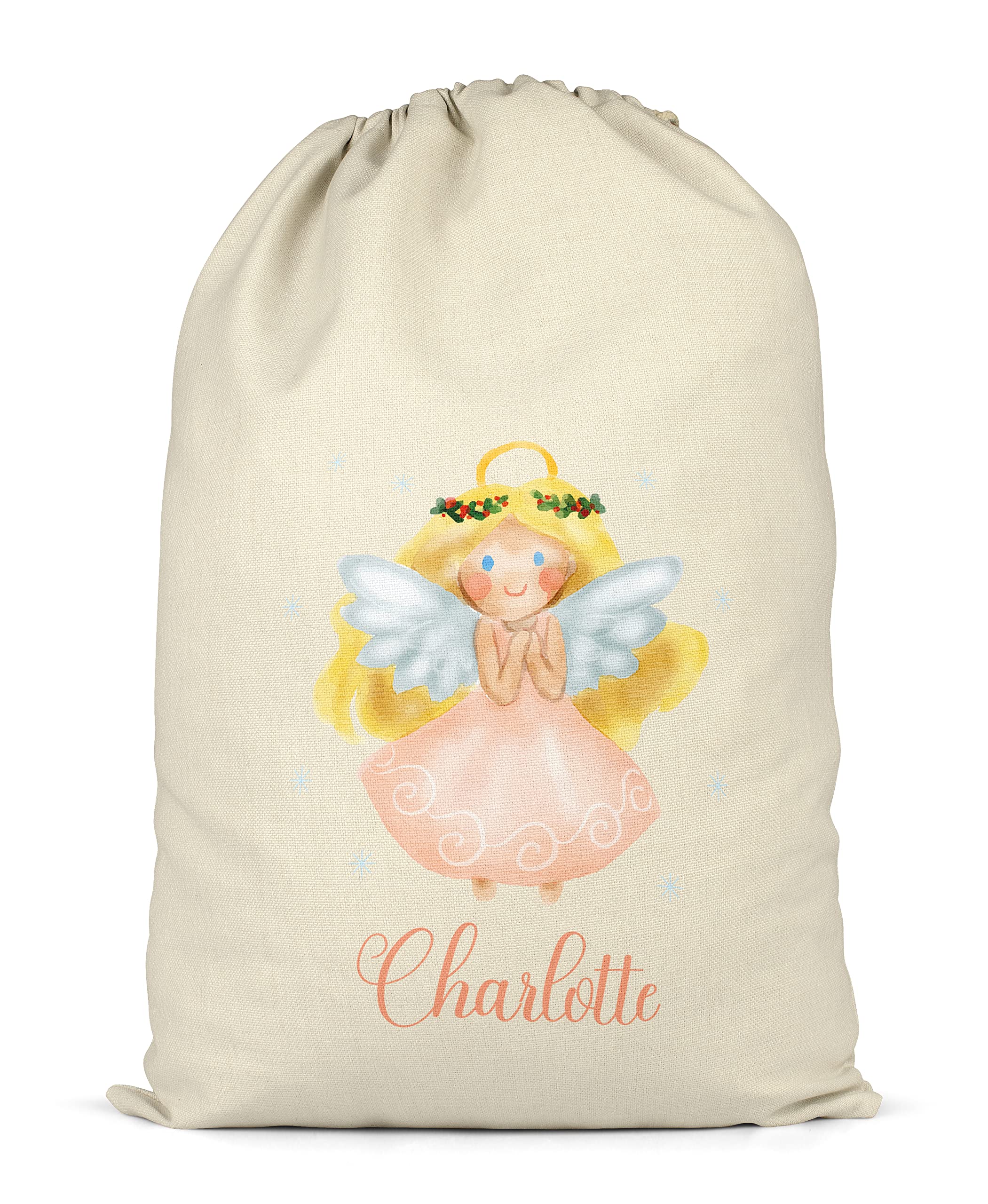 Shopagift Personalised Christmas Sack Angel Xmas Gift Bag for Presents X-Large 70cm x 50cm