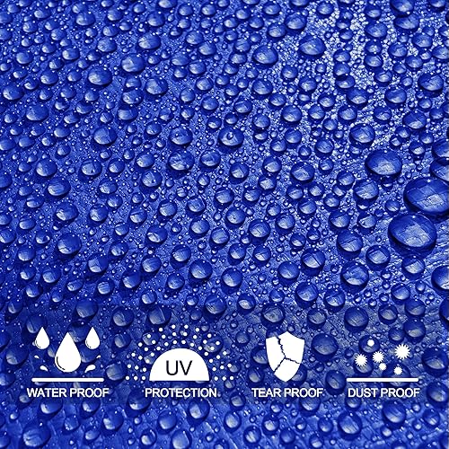 Miniatura 4 de STARPYNG - Lona azul de 7 mm 6x8 pies - Lona impermeable multifuncional azul - Lona impermeable de polietileno resistente a los rayos UV, a prueba