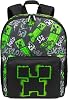 Minecraft Creeper Leisure Backpack with Zip Apartments for School Backpack School Sports Everyday