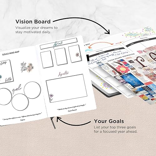 Miniatura 5 de Wordsworth - Agenda semanal y mensual sin fecha, agenda con puntos en blanco, tapa dura, agenda semanal sin fecha, 5.83 x 8.27 pulgadas, papel A5 de