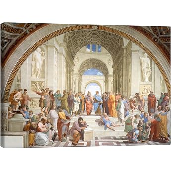 Posterlounge The School of Athens Canvas Wall Art 40 x 30 cm by Raffael beige wall pictures wall decoration