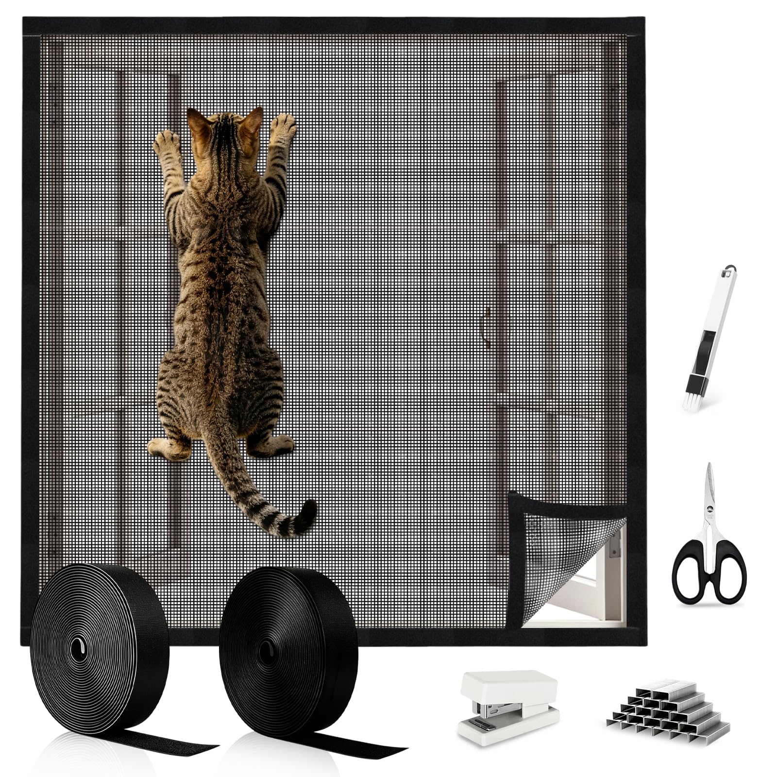 Cat Window Guard Screen 100x150cm, Strong Self-Adhesive Window Fly Screen