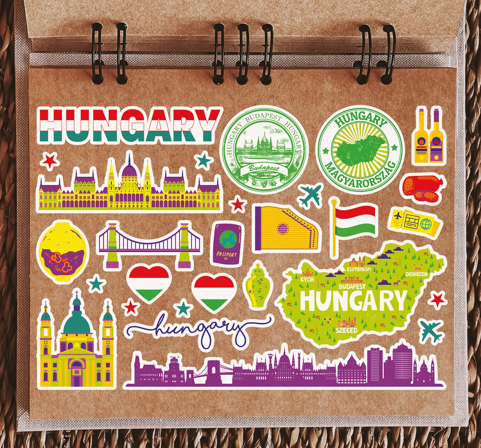 A5 Dublin Aufkleberbogen - Irland Sehenswürdigkeiten Vintage Design