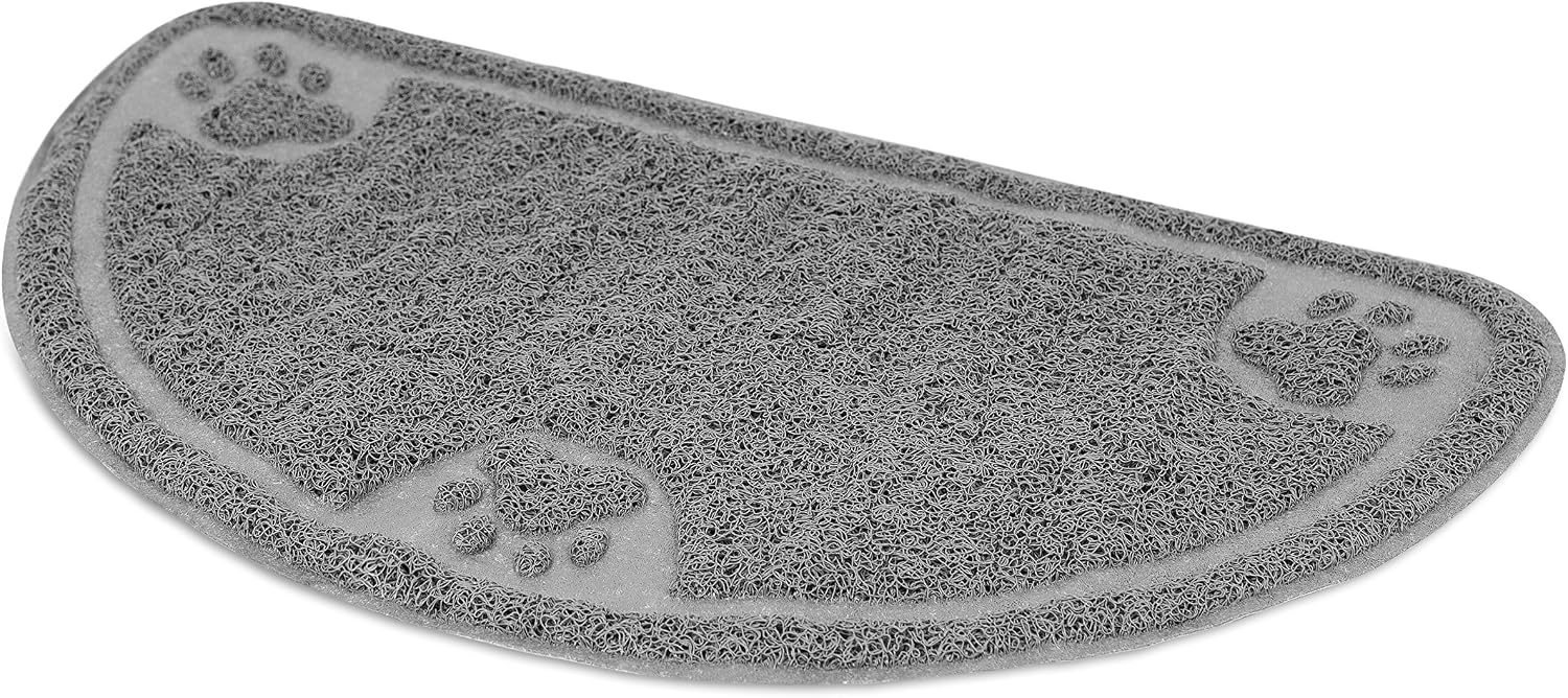 Internet's Best Cat Litter Mat - 23 x 14.5 - Semi-Circle - Kitty Litter Mat and Trap - Crystal Catcher Mat and Scatter Control - Soft…